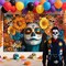 Day of The Dead Ofrenda Altar Marigold Flowers Photography Background(72"L x 48"W)